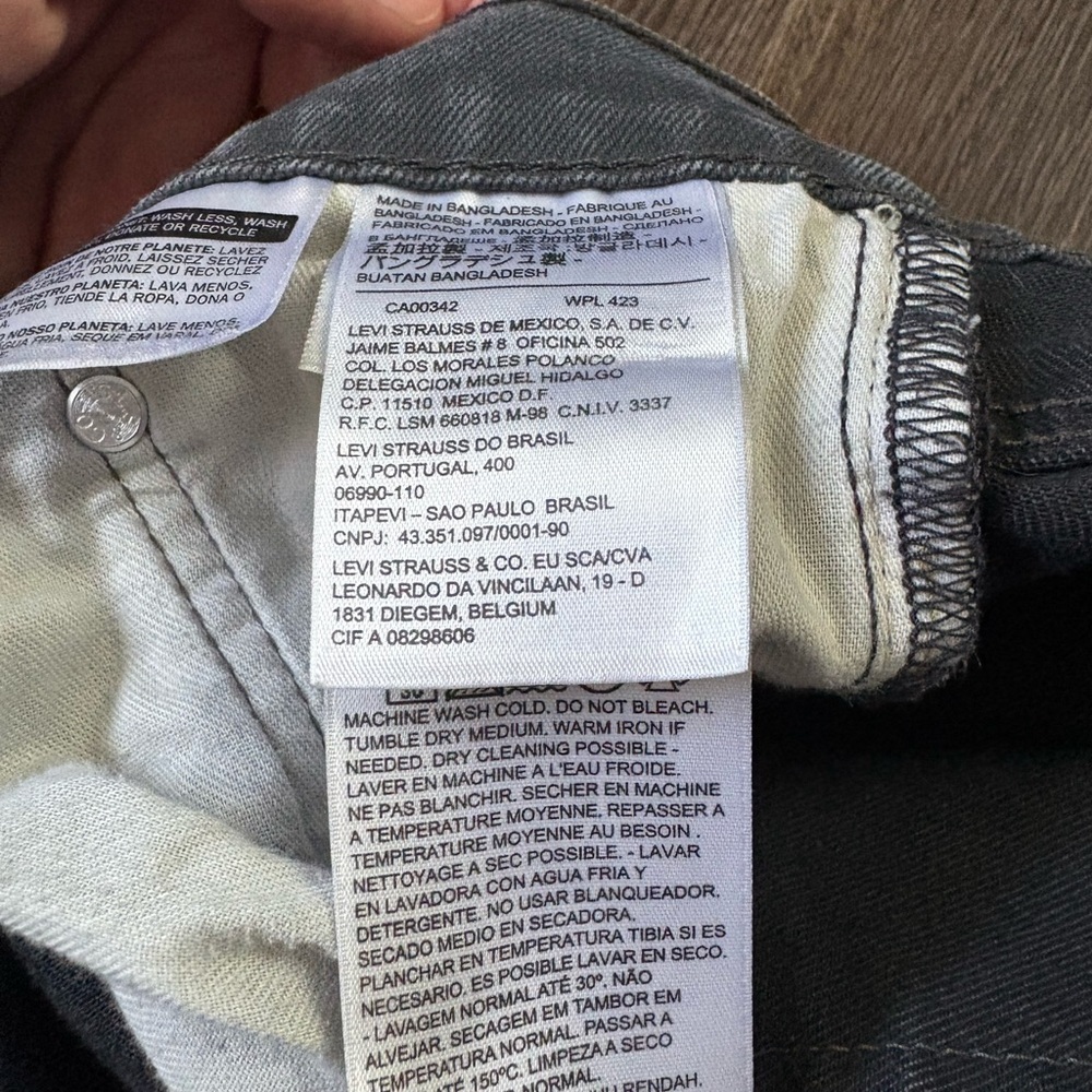 Levi’s 511 Slim Fit Jeans Men’s 30x32 Washed Black - Picture 5 of 11
